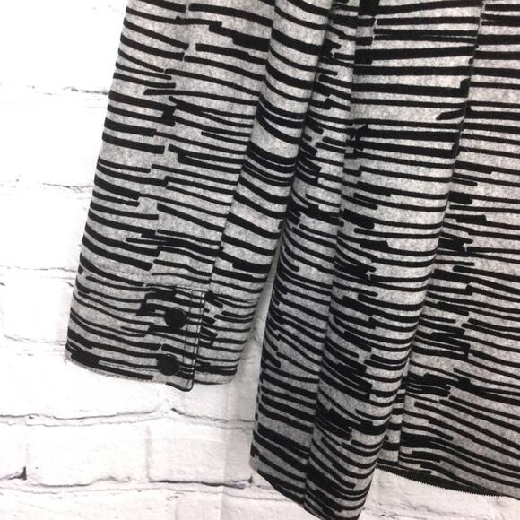 Etcetera Zebra Mock Collar Wool Blend Fleece Lined Long Sleeve 3/4 Coat Size 12 - Picture 4 of 13